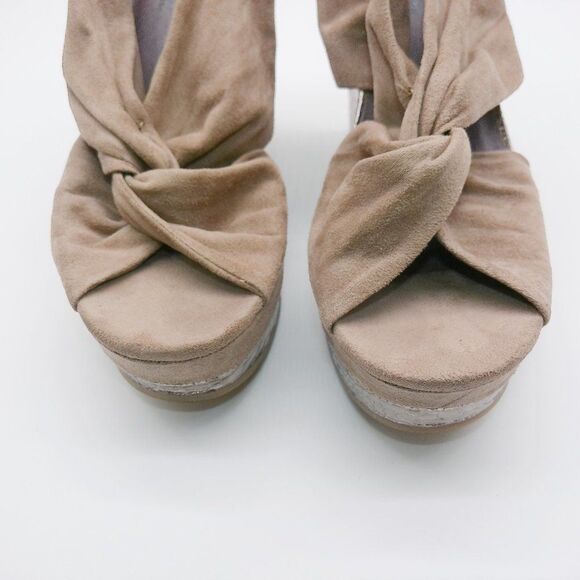 Madden Girl Kashmire Taupe Wedge Open Toed Closed Heel Womens Shoes Size10 - Picture 3 of 10